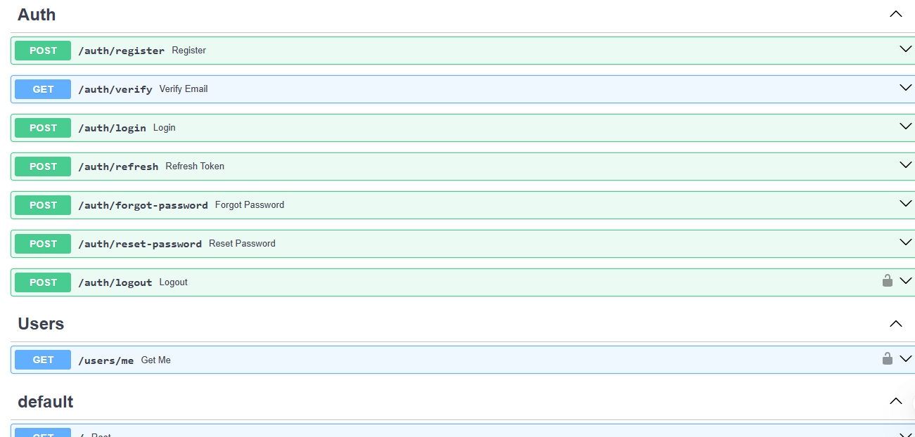 Authentication API docs